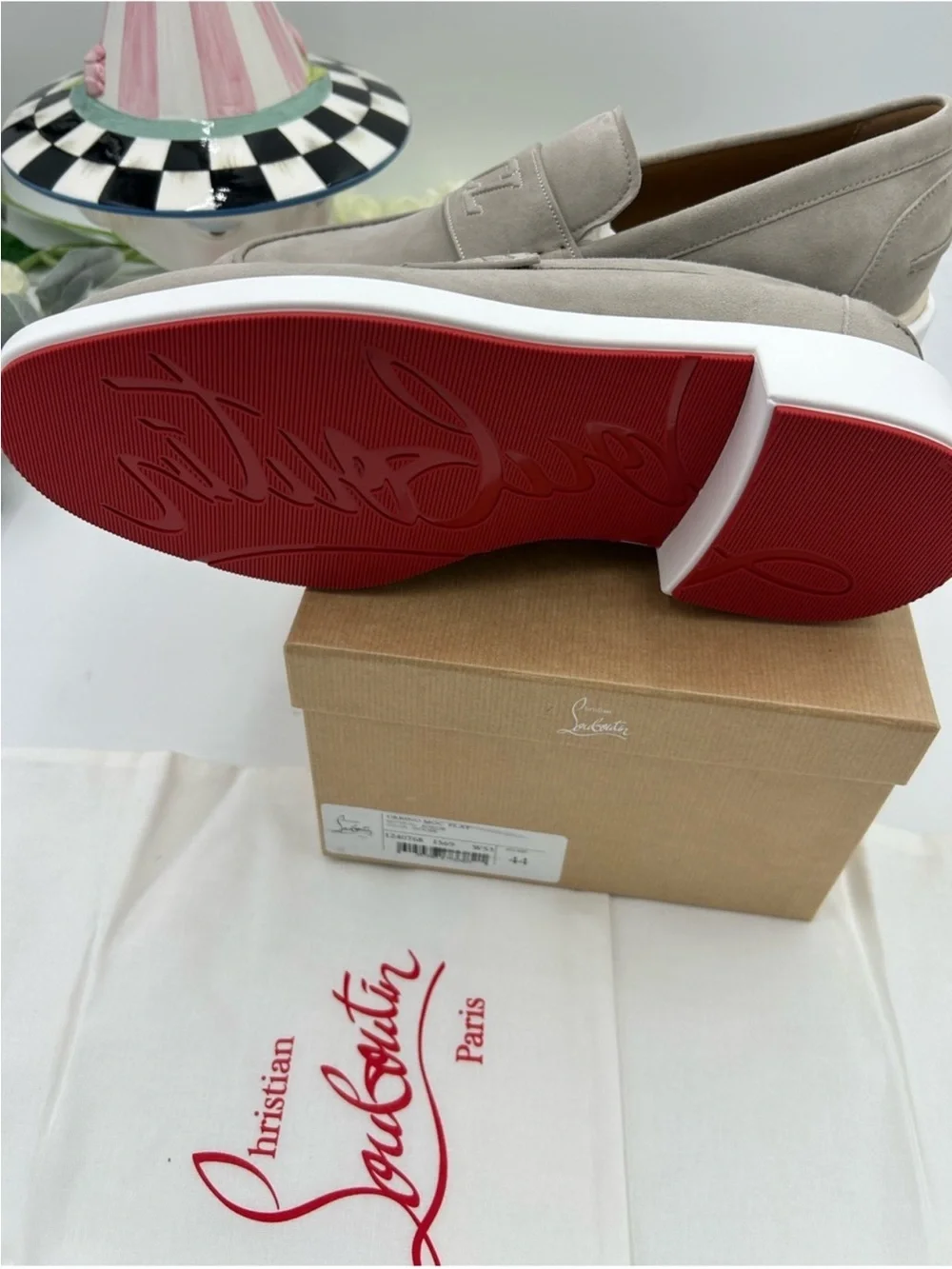 Men’s Christian Louboutin URBINO myogram suede loafer size 44 made in Italy